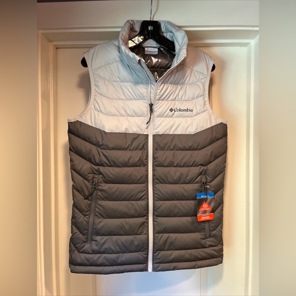 Columbia White Out Vest Mens Small Gray Puffer Omni-Heat Insulated New Tags - Picture 1 of 16